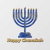 Autocollant Pour Fenêtre Heureux Chanukah Menorah (Feuille)