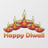 Autocollant Pour Fenêtre Heureux Diwali Deepas (Feuille)