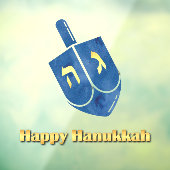 Autocollant Pour Fenêtre Heureux Hanoukka Dreidel (Feuille 3)