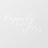 Autocollant Pour Fenêtre Heureux jamais après un Mariage de script élégant (Feuille)