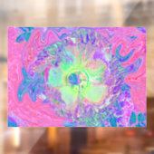 Autocollant Pour Fenêtre Hibiscus psychédélique à lèvre verte et violette (Feuille 2)