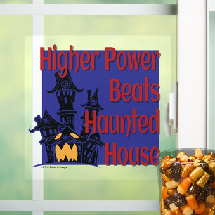 Autocollant Pour Fenêtre Higher Power Beats Maison Hantée   Halloween sobre