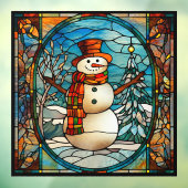 Autocollant Pour Fenêtre hiver Noël Snowman Saison Faux Verre de retenue (Feuille 3)
