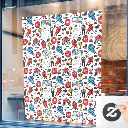 Autocollant Pour Fenêtre Hockey Referee Player Ice Skating Rink Sports Shop (Fenêtre de café)