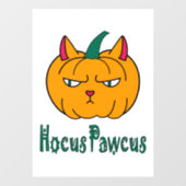 Autocollant Pour Fenêtre Hocus pawcus Halloween citrouille ginger cat magie (Feuille)