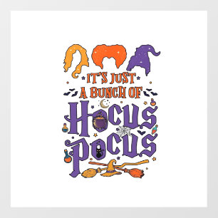 Autocollant Pour Fenêtre Hocus Pocus Halloween Sorcières Chaudron Balai Cha
