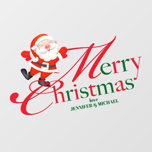 Autocollant Pour Fenêtre Holiday Custom Text Merry Christmas (Feuille)