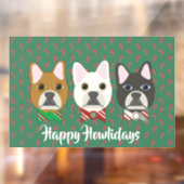 Autocollant Pour Fenêtre Holiday Pups Candy Cane (Feuille 2)