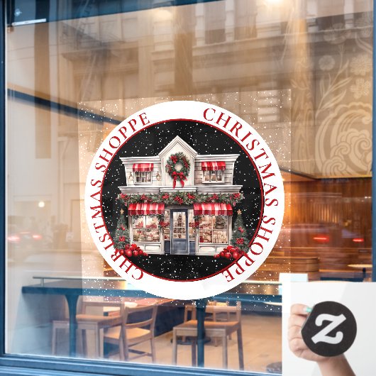 AUTOCOLLANT POUR FENÊTRE HOLIDAY STOREFRONT NOËL SHOPPE (Fenêtre de café)