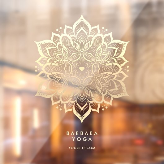Autocollant Pour Fenêtre Holistic Yoga Personal Trainer Elegant Mandala  (Feuille 2)
