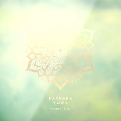 Autocollant Pour Fenêtre Holistic Yoga Personal Trainer Elegant Mandala  (Feuille 3)