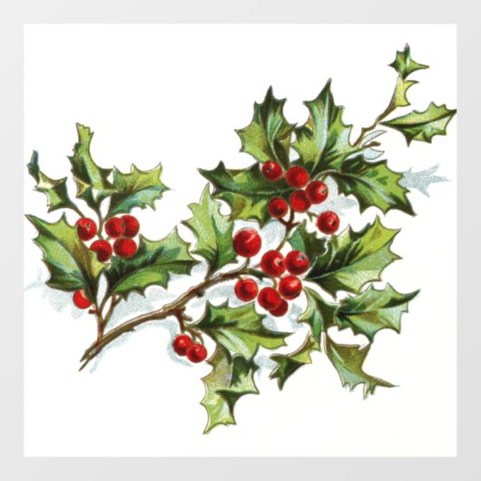 Autocollant Pour Fenêtre Holly Berries 001 par JAMFoto (Feuille)