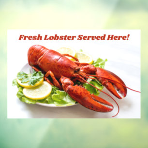 Autocollant Pour Fenêtre Homard de texte personnalisé