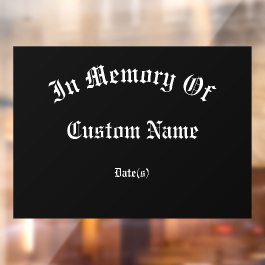 Autocollant Pour Fenêtre Hommage géant au souvenir (Feuille 2)