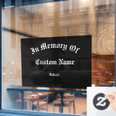 Autocollant Pour Fenêtre Hommage géant au souvenir (Fenêtre de café)