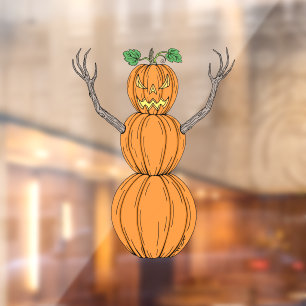 Autocollant Pour Fenêtre Homme de citrouille Art Halloween