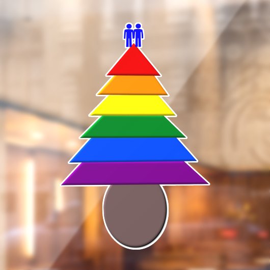 Autocollant Pour Fenêtre Hommes gays Arbre de Noël Arc-en-ciel (Feuille 2)