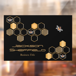 Autocollant Pour Fenêtre Honeycomb And Bees