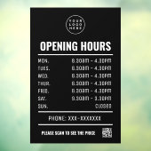 Autocollant Pour Fenêtre Horaires D'Ouverture Avec Code Qr Et Logo Business (Feuille 3)