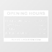 Autocollant Pour Fenêtre Horaires d'ouverture Clôture blanche et transparen (Feuille)