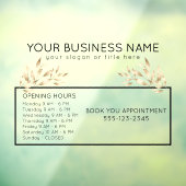 Autocollant Pour Fenêtre Horaires d'ouverture des nominations professionnel (Feuille 3)