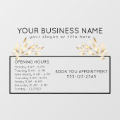 Autocollant Pour Fenêtre Horaires d'ouverture des nominations professionnel (Feuille)