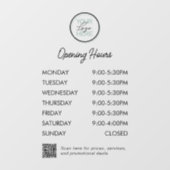 Autocollant Pour Fenêtre Horaires d'ouverture du logo QR Code (Feuille)
