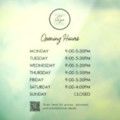 Autocollant Pour Fenêtre Horaires d'ouverture du logo QR Code (Feuille 3)