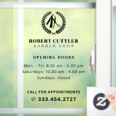 Autocollant Pour Fenêtre Horaires d'ouverture du salon de coiffure logo per (Maison)
