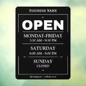 Autocollant Pour Fenêtre Horaires d'Ouverture | Heures d'Ouverture des Entr (Feuille 3)