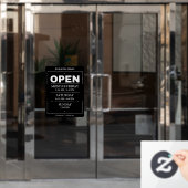 Autocollant Pour Fenêtre Horaires d'Ouverture | Heures d'Ouverture des Entr (Porte de bureau)