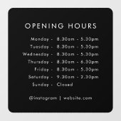 Autocollant Pour Fenêtre Horaires d'ouverture | Heures d'ouverture entrepri (Feuille)