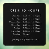 Autocollant Pour Fenêtre Horaires d'ouverture | Heures d'ouverture entrepri (Feuille 3)