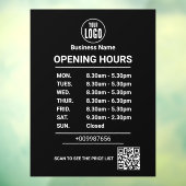 Autocollant Pour Fenêtre Horaires d'ouverture | Logo de l'entreprise Heures (Feuille 3)