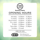 Autocollant Pour Fenêtre Horaires d'Ouverture | Logo de l'entreprise Heures (Feuille 3)