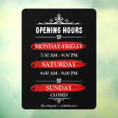 Autocollant Pour Fenêtre Horaires d'Ouverture | Logo de l'entreprise Heures (Feuille 3)