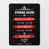 Autocollant Pour Fenêtre Horaires d'Ouverture | Logo de l'entreprise Heures (Feuille)