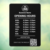 Autocollant Pour Fenêtre Horaires d'Ouverture | Logo de l'entreprise Heures (Feuille 3)