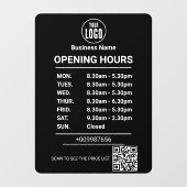 Autocollant Pour Fenêtre Horaires d'Ouverture | Logo de l'entreprise Heures (Feuille)