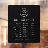 Autocollant Pour Fenêtre Horaires d'Ouverture | Logo de l'entreprise Heures (Feuille 2)
