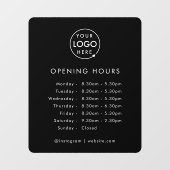 Autocollant Pour Fenêtre Horaires d'Ouverture | Logo de l'entreprise Heures (Feuille)