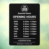 Autocollant Pour Fenêtre Horaires d'Ouverture | Logo de l'entreprise Heures (Feuille 3)