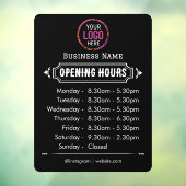Autocollant Pour Fenêtre Horaires d'Ouverture | Logo de l'entreprise Heures (Feuille 3)