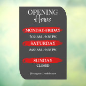 Autocollant Pour Fenêtre Horaires d'Ouverture | Logo de l'entreprise Heures (Feuille 3)