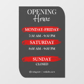 Autocollant Pour Fenêtre Horaires d'Ouverture | Logo de l'entreprise Heures (Feuille)