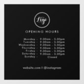 Autocollant Pour Fenêtre Horaires d'Ouverture | Logo Entreprise Heures d'Ou (Feuille)