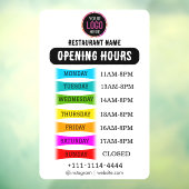 Autocollant Pour Fenêtre Horaires d'Ouverture | Logo Entreprise Heures d'Ou (Feuille 3)