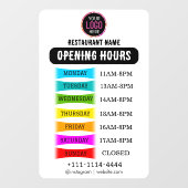Autocollant Pour Fenêtre Horaires d'Ouverture | Logo Entreprise Heures d'Ou (Feuille)