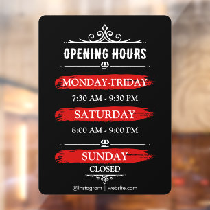 Autocollant Pour Fenêtre Horaires d'Ouverture Logo Entreprise Heures d'Ou