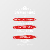 Autocollant Pour Fenêtre Horaires d'Ouverture | Logo Entreprise Heures d'Ou (Feuille)